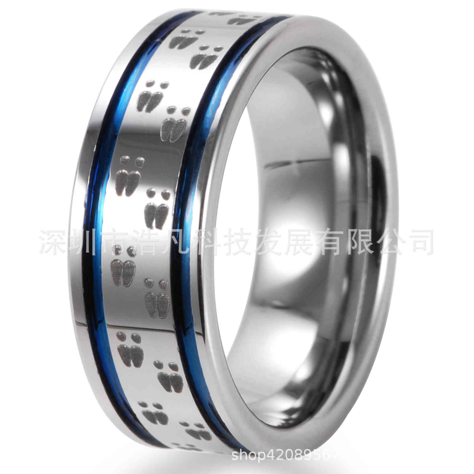 Ring Autumn Outdoor Element Wind Tungsten Steel Double Blue Groove Laser Whole Circle Deer Paw Print Fashion Trend, Silver
Ring Autumn Outdoor Element Wind Tungsten Steel Double Blue Groove Laser Whole Circle Deer Paw Print Fashion Trend, Silver