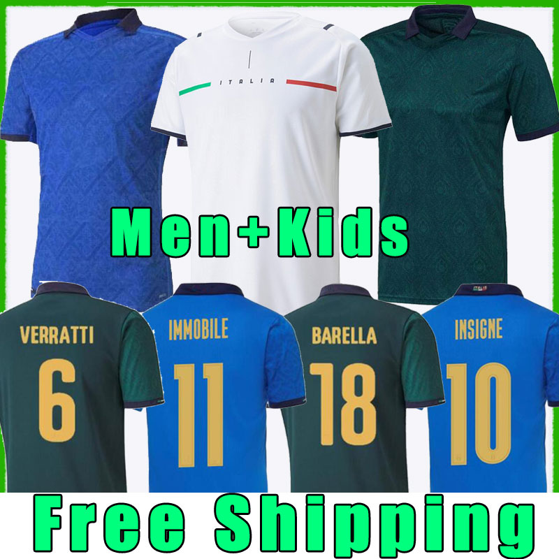 ITALY soccer Jersey 2021 2022 ITALIA BARELLA SENSI INSIGNE 20 21 22 European Euro Cup CHIELLINI BERNARDESCHI football shirts men + kids kit thailand, Home
ITALY soccer Jersey 2021 2022 ITALIA BARELLA SENSI INSIGNE 20 21 22 European Euro Cup CHIELLINI BERNARDESCHI football shirts men + kids kit thailand, Home