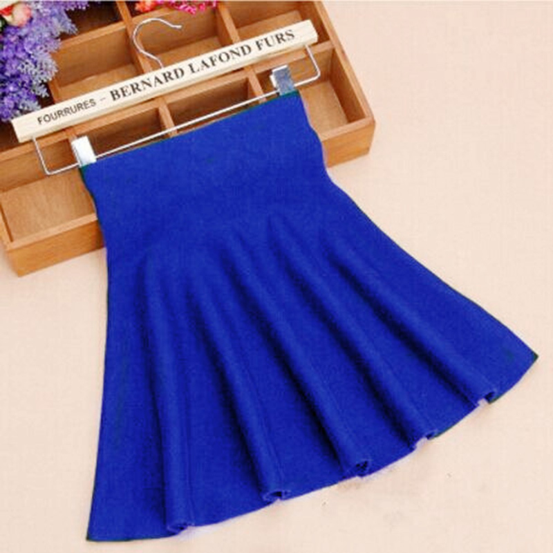 Spring Autumn New Women Skirt Knitting Woolen Midi Skirt Ladies High Waist Casual Pleated Elastic Flared Skirts Womens 210306