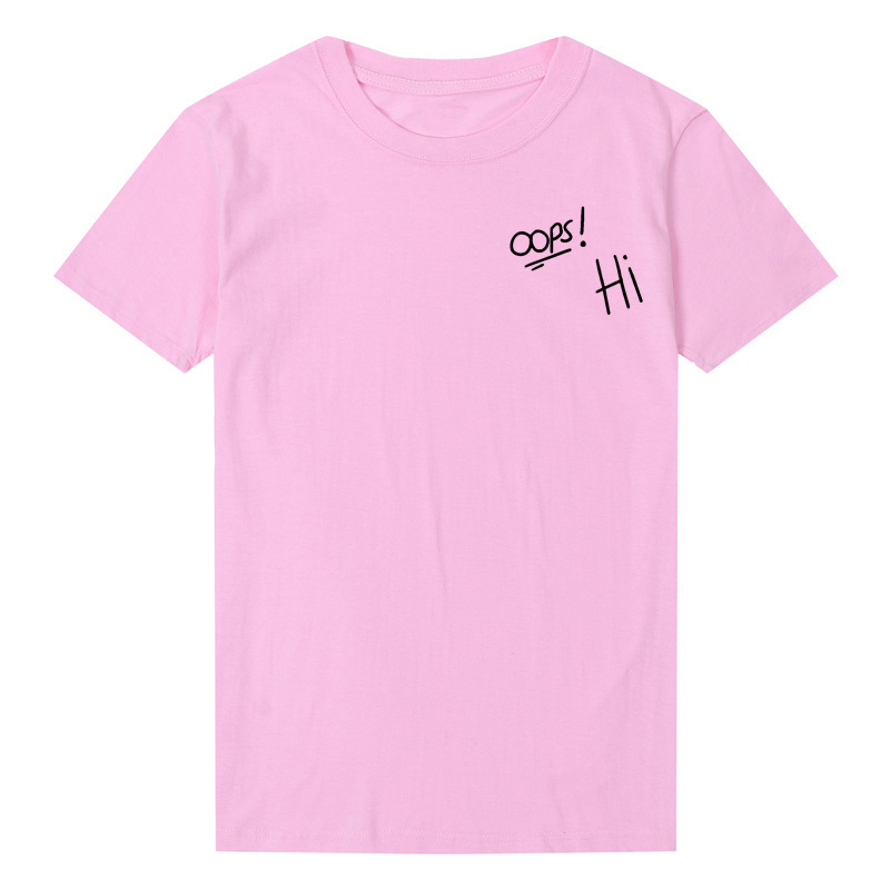 Pkorli Larry Stylinson Hi Oops Niall Horan T-Shirt Women Men Cotton Short Sleeve Unisex T Shirt Summer Crewneck Tee Shirt Femme 210306