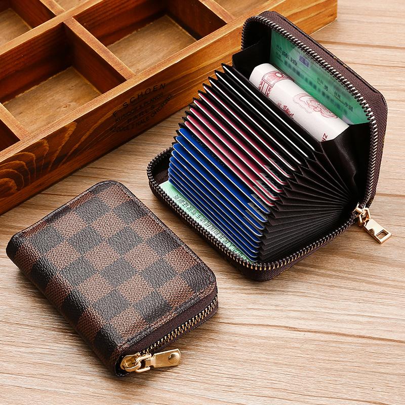Card Holders Bag Male Multi-card Position Large-capacity Bank Anti-theft Brush Coin Purse Female Holder Wallets Leather, Plaid coffee - m11
Card Holders Bag Male Multi-card Position Large-capacity Bank Anti-theft Brush Coin Purse Female Holder Wallets Leather, Plaid coffee - m11