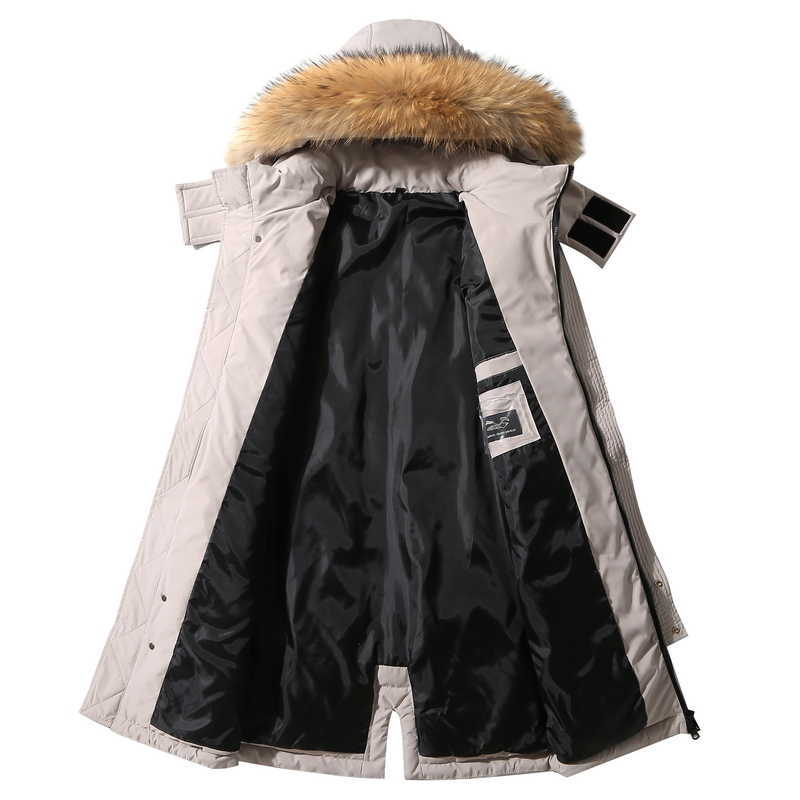 90%Down Jackets winter men's down jacket high quality Detachable Fur Collar male's jackets thick warm Outdoor windproof 210818