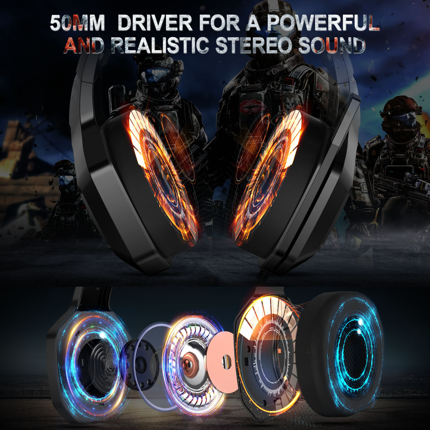 Gaming Headset K10 Earphones Game Header Head Mounted RGB Lamp Eat Chicken Mobile Computer Electric Energy Headphones