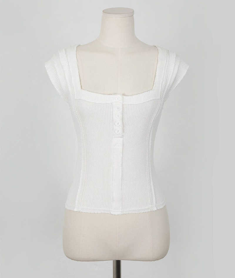 WOMENGAGA Korea Spring/Summer Sleeveless Knitted Slim Short Thin U-neck Tank Tops Vest Sexy Women 6K5D 210603