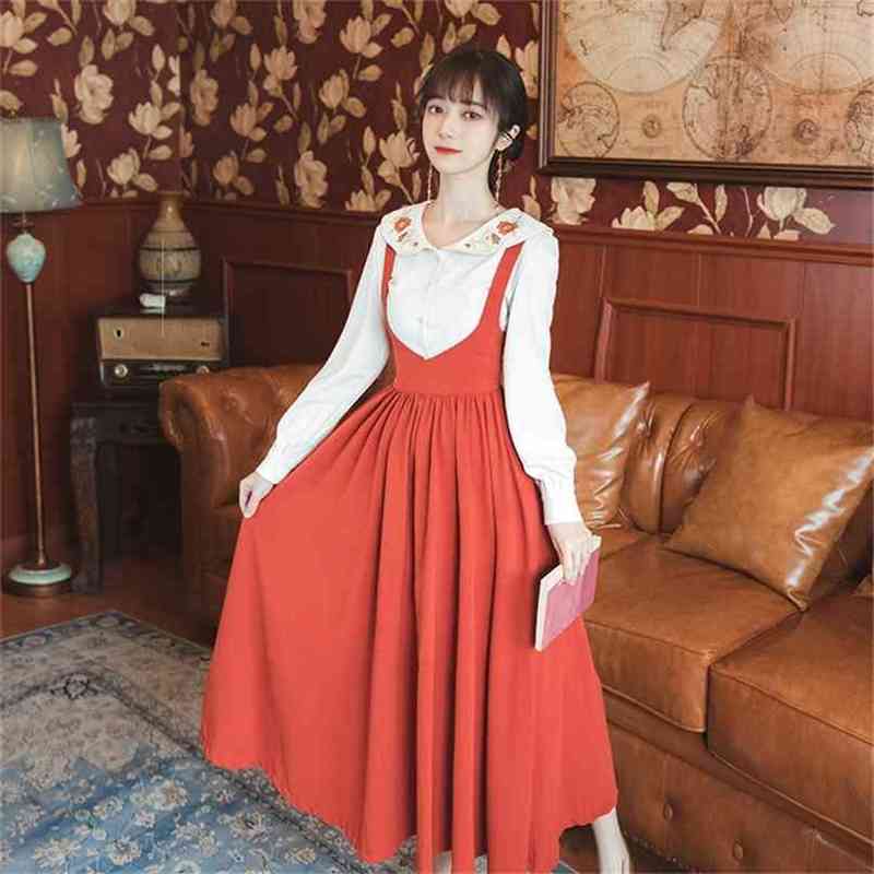Women Full Sleeve 2 Piece Outfits Skirt Set Spring Floral Embroidery White Blouse Shirt Top and Strap Dress Two Sets 210603, Gray
Women Full Sleeve 2 Piece Outfits Skirt Set Spring Floral Embroidery White Blouse Shirt Top and Strap Dress Two Sets 210603, Gray