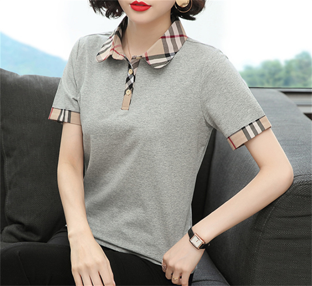Designer Polo Shirts Women's Fashion Short Sleeve Polos Neck Ladies Tees Tops Classic Office Plaid 100%Cotton Shirt Size S -2XL, Gray longsleeve
Designer Polo Shirts Women's Fashion Short Sleeve Polos Neck Ladies Tees Tops Classic Office Plaid 100%Cotton Shirt Size S -2XL, Gray longsleeve