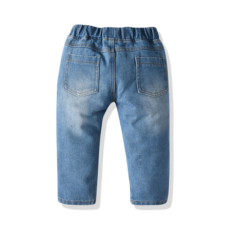 top and top Fashion Kids Casual Ripped Jeans Pants Children Boys Girls Broken Loose Hole Denim Trousers for Spring Autumn 210308