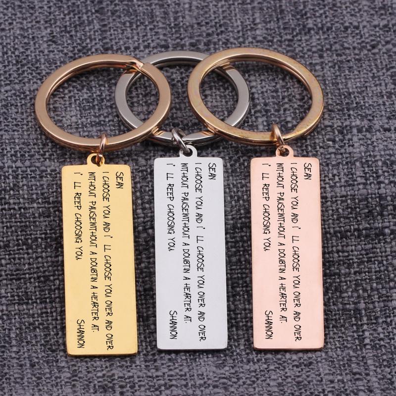 Keychains Specializing Customized Name Couple Gift I Will Choose You Over And I`LL Keep Choosing Key Ring Pendant Ket Tag
Keychains Specializing Customized Name Couple Gift I Will Choose You Over And I`LL Keep Choosing Key Ring Pendant Ket Tag