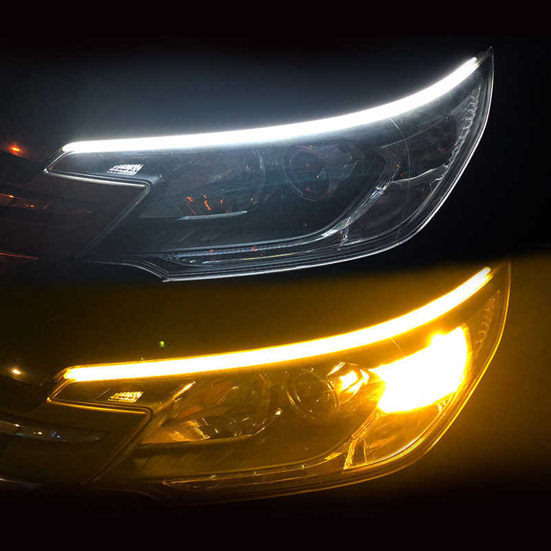 2pcs LED DRL Car Daytime Running Light Flexible Waterproof Strip Auto Headlights White Turn Signal Yellow Brake Flow Lights 12V
2pcs LED DRL Car Daytime Running Light Flexible Waterproof Strip Auto Headlights White Turn Signal Yellow Brake Flow Lights 12V