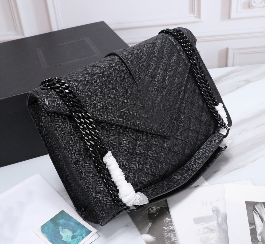 Mona_bag top quality 487198 31cm Large Envelope Classic Bag in Black Mixed Textured Leather Calfskin Grosgrain Lining with Dust chain shoulder Bags, Black with silver hardware
Mona_bag top quality 487198 31cm Large Envelope Classic Bag in Black Mixed Textured Leather Calfskin Grosgrain Lining with Dust chain shoulder Bags, Black with silver hardware