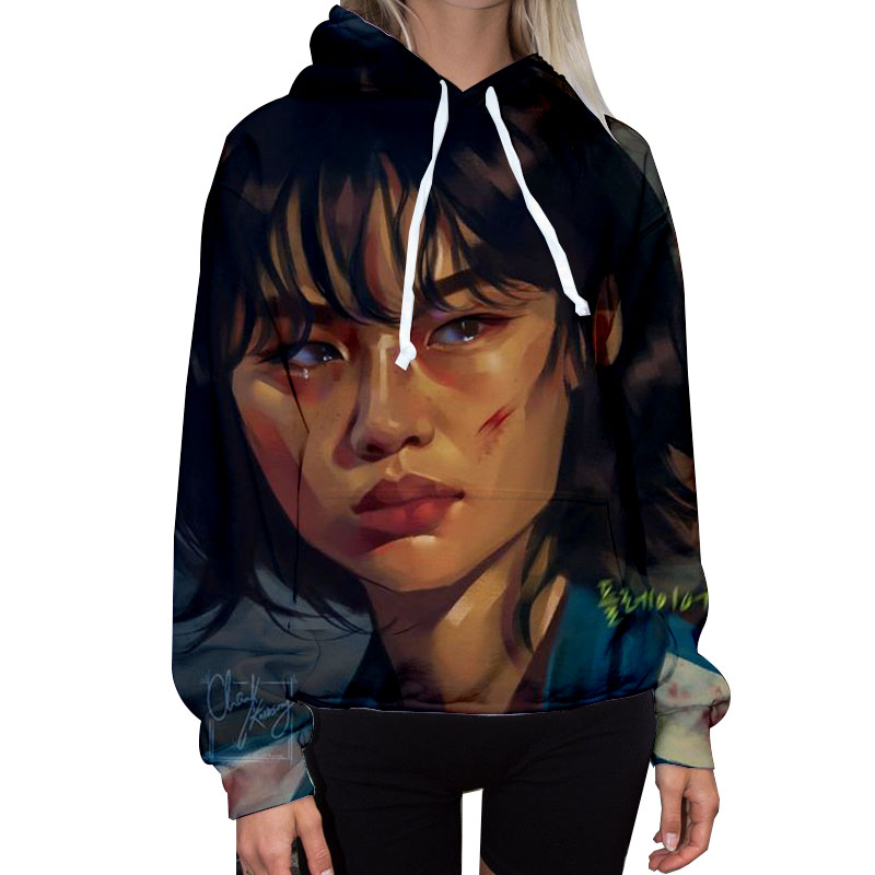 ladies hoodie squid game 3d printing long sleeve loose comfortable soft drawstring, Black
ladies hoodie squid game 3d printing long sleeve loose comfortable soft drawstring, Black