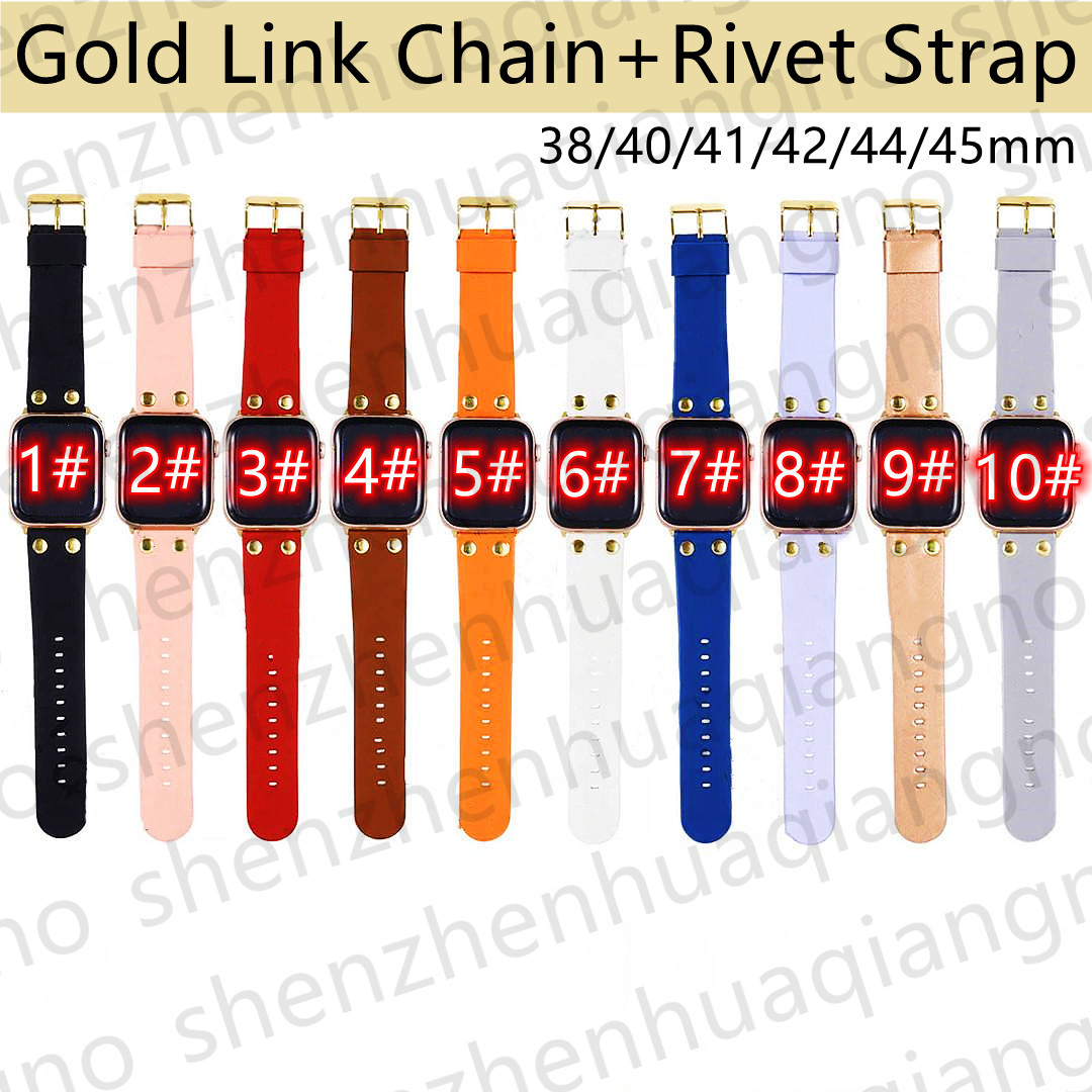 Fashion Watch Strap For Apple Watch Bands 7 6 4 5 3 SE Series iWatch 41mm 45mm 44mm 38mm Smart Straps Luxury Designer Leather Embossing Gold Links Rivet Flower Wristband
Fashion Watch Strap For Apple Watch Bands 7 6 4 5 3 SE Series iWatch 41mm 45mm 44mm 38mm Smart Straps Luxury Designer Leather Embossing Gold Links Rivet Flower Wristband