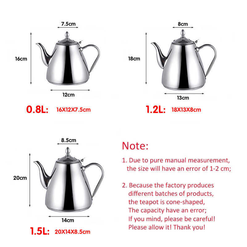 Stainless Steel Kettle Tea Pot For Induction With Filter Seven pot -Egged Set 210813