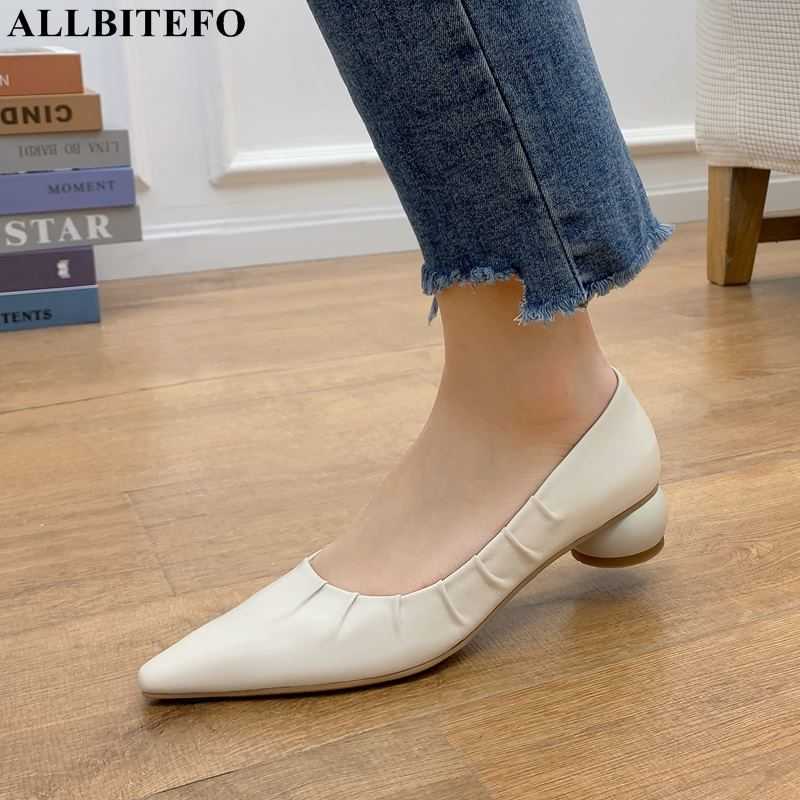 ALLBITEFO Special shape heel genuine leather thick heels women high heels shoes brand high heels party women shoes size:34-43 210611, As picture
ALLBITEFO Special shape heel genuine leather thick heels women high heels shoes brand high heels party women shoes size:34-43 210611, As picture