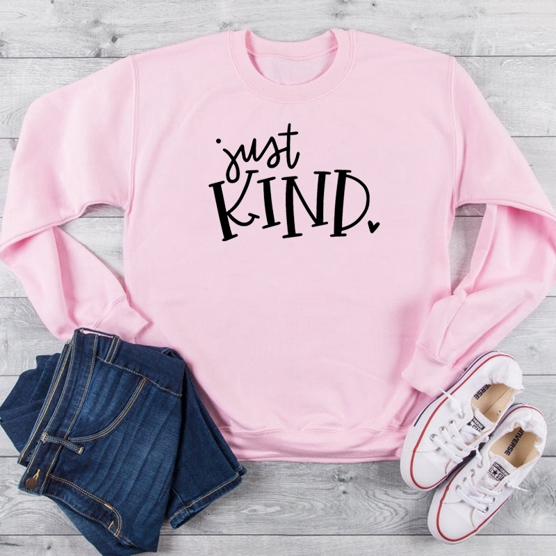 Just kind heart graphic pure cotton kindness sweatshirt young hipster religion Christian Bible baptism pullovers young party top T200525