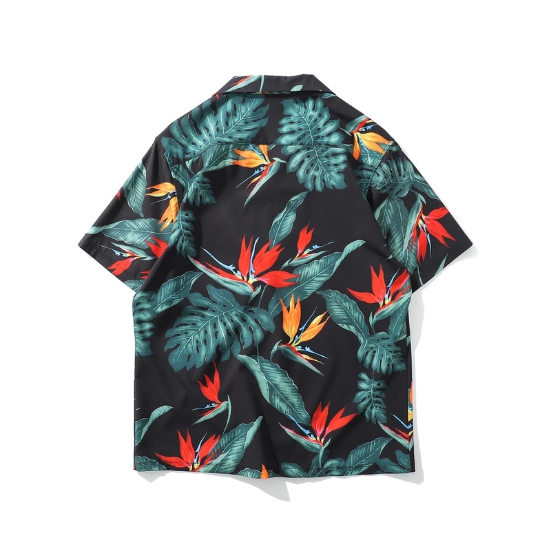 Summer Printed Flower Short Sleeve Shirts Men Streetwear Harajuku Hawaiian Casual Fashion Beach Pocket Shirts for Men Camisas T200505