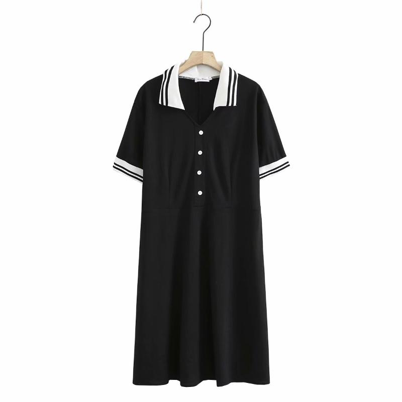 Plus Size Dresses Turn-down Collar Short Sleeve Women 2021 Summer Ladies Black Blue Cotton Dress Female Pullovers Tops
Plus Size Dresses Turn-down Collar Short Sleeve Women 2021 Summer Ladies Black Blue Cotton Dress Female Pullovers Tops
