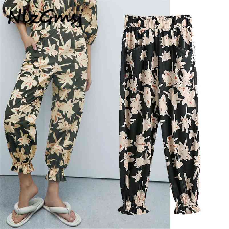 Pant Woman Floral Printed Trousers Female Vintage Ruffle Casual Fashion Elastic Waist Pants 03 210628, As picture
Pant Woman Floral Printed Trousers Female Vintage Ruffle Casual Fashion Elastic Waist Pants 03 210628, As picture