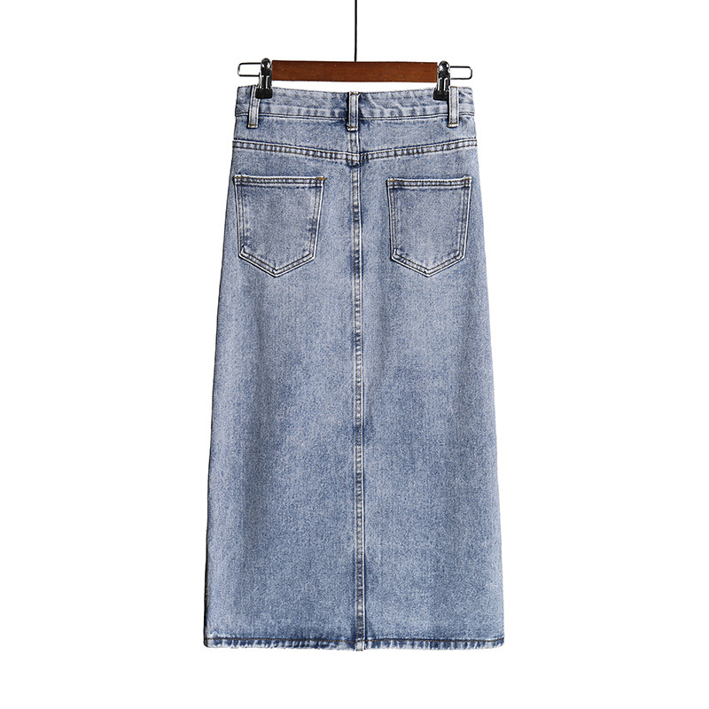 REALEFT Summer Long Denim Skirt Women Vintage High Wasit Jeans Skirt with Belt Straight Aline Pencil Skirt Female 210306