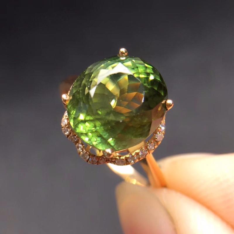 Cluster Rings Fine Jewelry Real Pure 18 K Gold AU750 100% Natural Green Tourmaline Gemstone 6.5ct Female Brazil Origin For Women's Gift, Golden;silver
Cluster Rings Fine Jewelry Real Pure 18 K Gold AU750 100% Natural Green Tourmaline Gemstone 6.5ct Female Brazil Origin For Women's Gift, Golden;silver