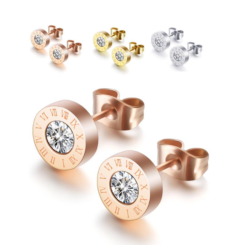 Stud Trendy Stainless Steel Crystal Earrings For Women Roman Numerals Rose Gold Silver Color Fashion Jewelry Gift, Golden;silver
Stud Trendy Stainless Steel Crystal Earrings For Women Roman Numerals Rose Gold Silver Color Fashion Jewelry Gift, Golden;silver