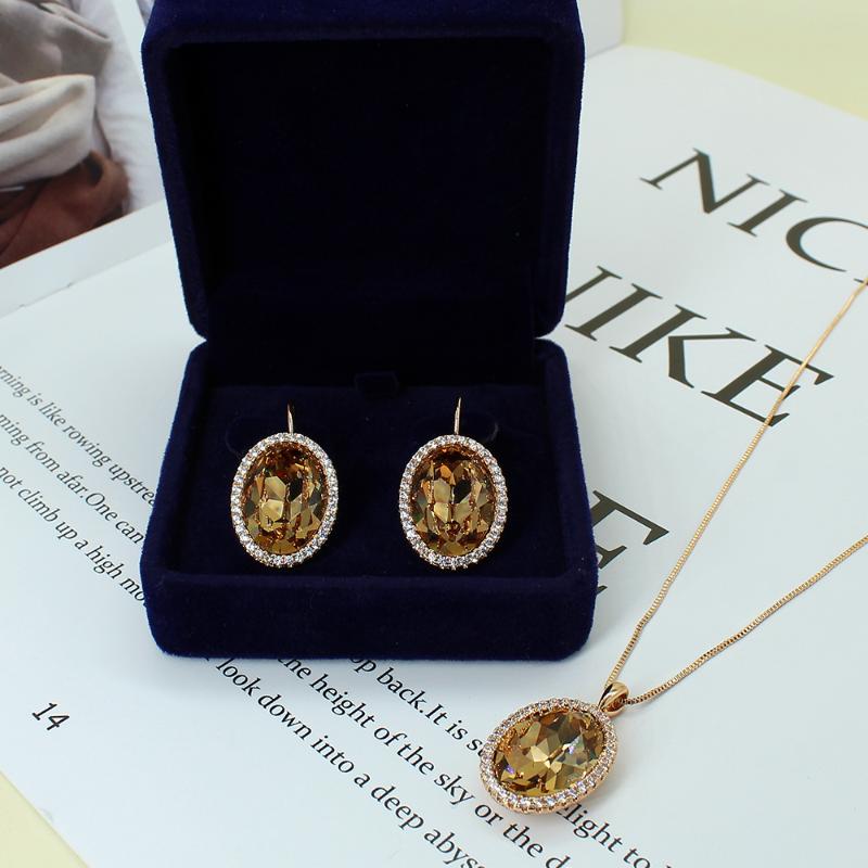 Earrings & Necklace High Quality Natural Yellow Crystal Inlaid Pendant Sets Fashion Elegant Jewelry Suitable For Women Lover, Silver
Earrings & Necklace High Quality Natural Yellow Crystal Inlaid Pendant Sets Fashion Elegant Jewelry Suitable For Women Lover, Silver
