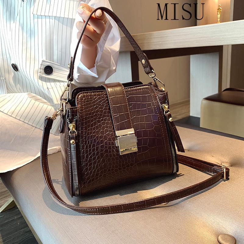 Vintage Women Shoulder Bag Crocodile Pattern Small Ladies Handbag Detachable Top Handle Bucket Bag Zippered Messenger, Black
Vintage Women Shoulder Bag Crocodile Pattern Small Ladies Handbag Detachable Top Handle Bucket Bag Zippered Messenger, Black