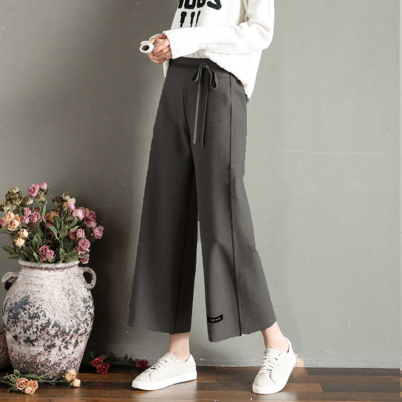 Autumn Pants Women Casual New Fashion Loose Wide Leg Pants Anklelength Trousers Women Streetwear High Waist Female 7681 50 201012