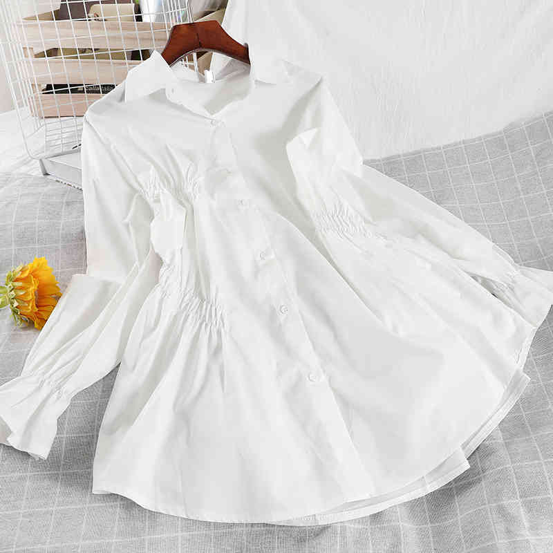 Women Loose Trend Long Straight Shirt Solid Color Turn-down Collar Sleeve Fashion Spring Summer MZ965 210525, White
Women Loose Trend Long Straight Shirt Solid Color Turn-down Collar Sleeve Fashion Spring Summer MZ965 210525, White