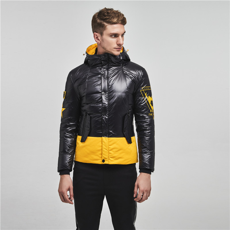 New Men Parkas Cotton Clothing Fashion Casual Slim Thick Warm Mens White Duck Down Coats Hooded Overcoats Male Clothes 201225