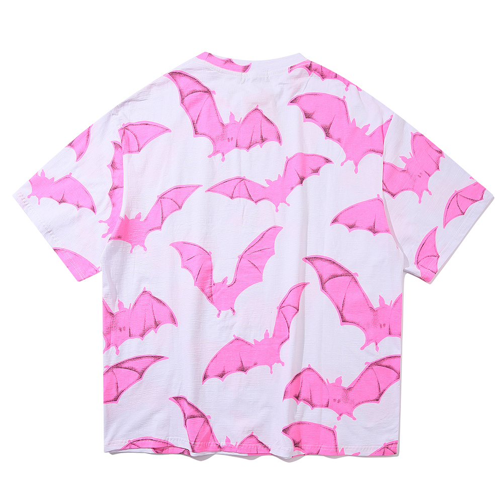 Pink Bat Graphic Tees Women Punk Shirt Gothic Oversized T Shirt Streetwear Summer Goth Clothes Oversize Tshirt Fashion Top 210306