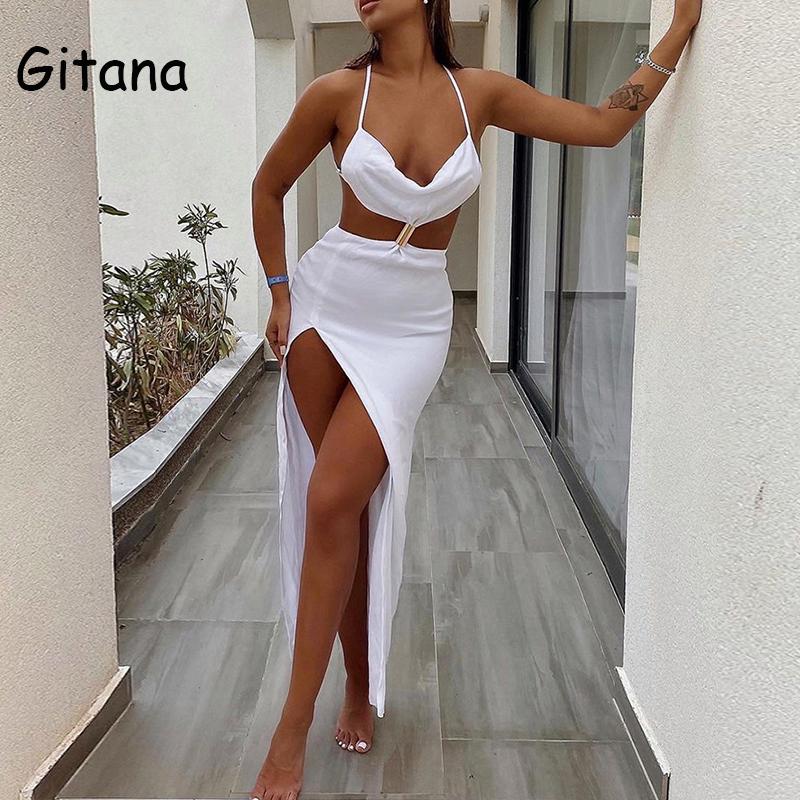 Casual Dresses Gitana 2021 Summer Sexy Halter Spaghetti Strap Maxi Dress Women Hollow Out Sleeveless Backless Split Club Party Outfits, Black
Casual Dresses Gitana 2021 Summer Sexy Halter Spaghetti Strap Maxi Dress Women Hollow Out Sleeveless Backless Split Club Party Outfits, Black