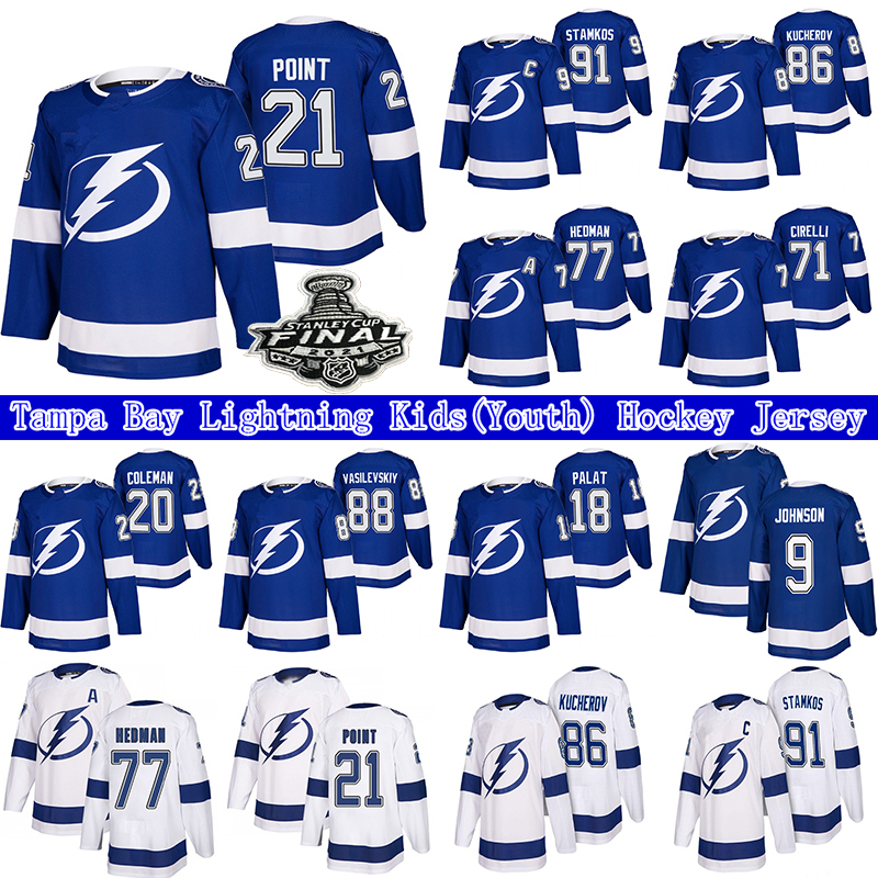 86 Nikita Kucherov Tampa Bay Lightning Kids(Youth) Jersey 77 Victor Hedman 91 Stamkos 21 Brayden Point 71 Anthony Cirelli Hockey Jerseys, Blue no pacth
86 Nikita Kucherov Tampa Bay Lightning Kids(Youth) Jersey 77 Victor Hedman 91 Stamkos 21 Brayden Point 71 Anthony Cirelli Hockey Jerseys, Blue no pacth
