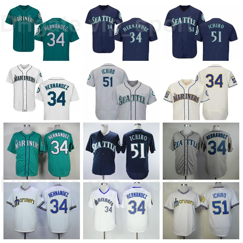 Men Vintage Baseball 34 Felix Hernandez Jersey 1984 1995 Retro 51 Suzuki Ichiro Flexbase Cool Base Green White Grey Beige BlueTop Quality
Men Vintage Baseball 34 Felix Hernandez Jersey 1984 1995 Retro 51 Suzuki Ichiro Flexbase Cool Base Green White Grey Beige BlueTop Quality
