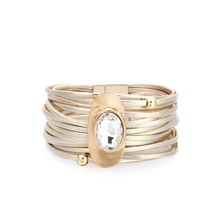 Bangle ORNAPEADIA Ethnic Style Bracelet For Women Glass Crystal Alloy Multilayer Leather Rope Ladies Fashion Accessories
Bangle ORNAPEADIA Ethnic Style Bracelet For Women Glass Crystal Alloy Multilayer Leather Rope Ladies Fashion Accessories