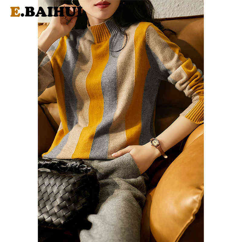EBAIHUI 2021 Autumn Spring Knitting Mockneck Pullovers Loose Striped Sweater Bottoming Long Sleeve Minimalism Sweater Y1110, Blue
EBAIHUI 2021 Autumn Spring Knitting Mockneck Pullovers Loose Striped Sweater Bottoming Long Sleeve Minimalism Sweater Y1110, Blue