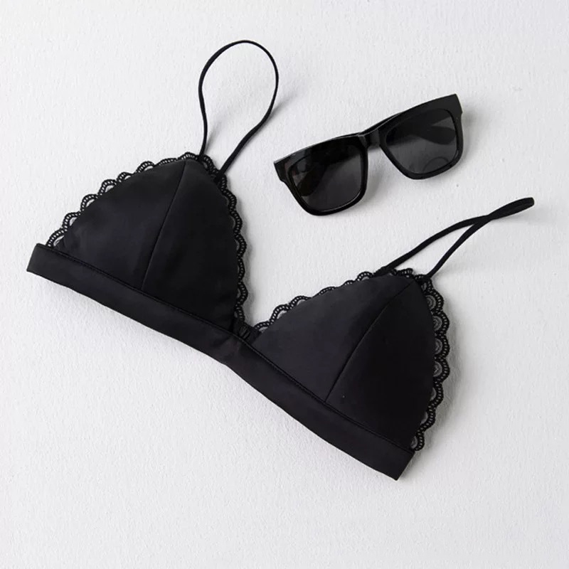 BEFORW New Summer Bralette Lace Splice Elastic Straps Wireless Sexy Bra Cozy Seamless Bras For Women Lace Tops Sexy Lingerie T200609