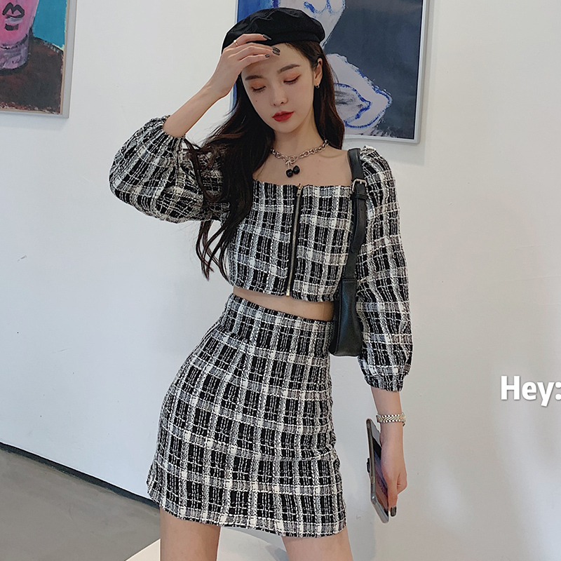 2021 New High-end ladies temperament suit two-piece retro tweed puff sleeve top short skirt 5KUZ Y0R9 5XNT, Black
2021 New High-end ladies temperament suit two-piece retro tweed puff sleeve top short skirt 5KUZ Y0R9 5XNT, Black