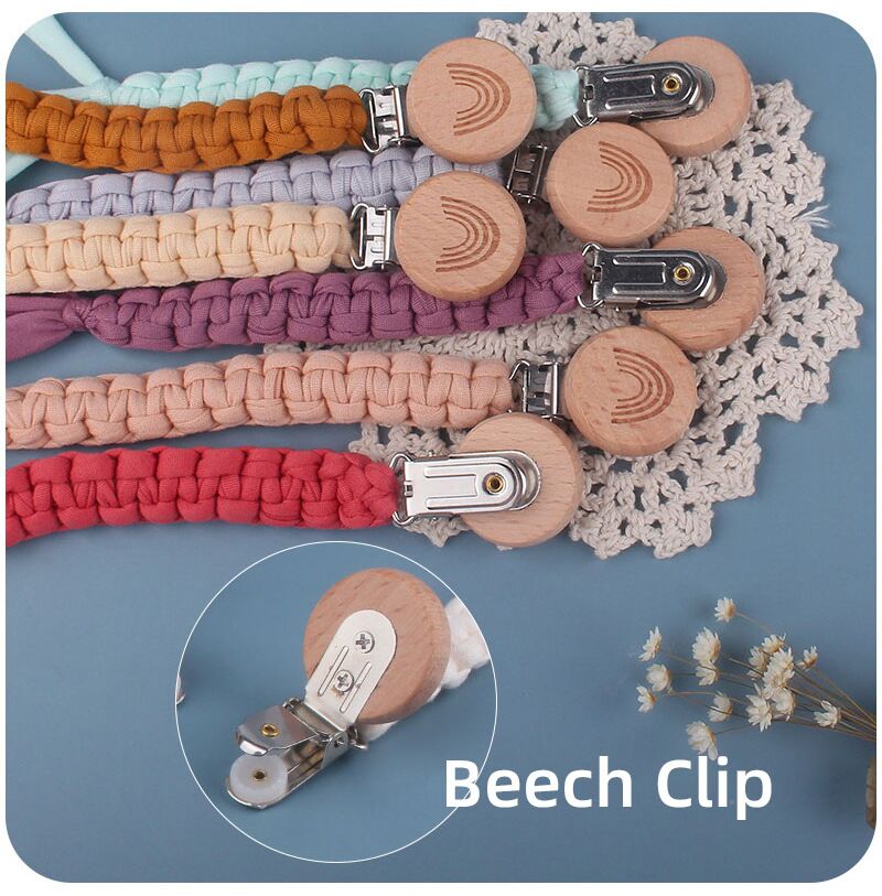 New rainbow DIY weave pacifier clips for baby wood Beaded Soother Holder Clip Chain Nipple Teether Dummy Strap
New rainbow DIY weave pacifier clips for baby wood Beaded Soother Holder Clip Chain Nipple Teether Dummy Strap