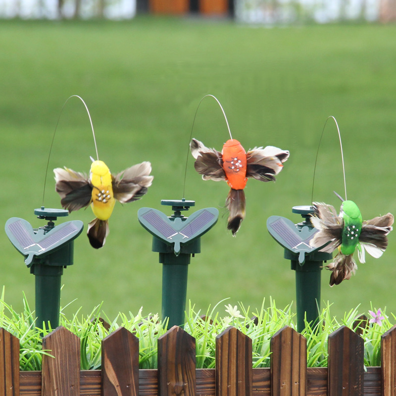 Solar Power Dancing Flying Butterflies Garden Decorations Fluttering Vibration Hummingbird Fly Birds GardenYard Decoration Funny Toys WLL141