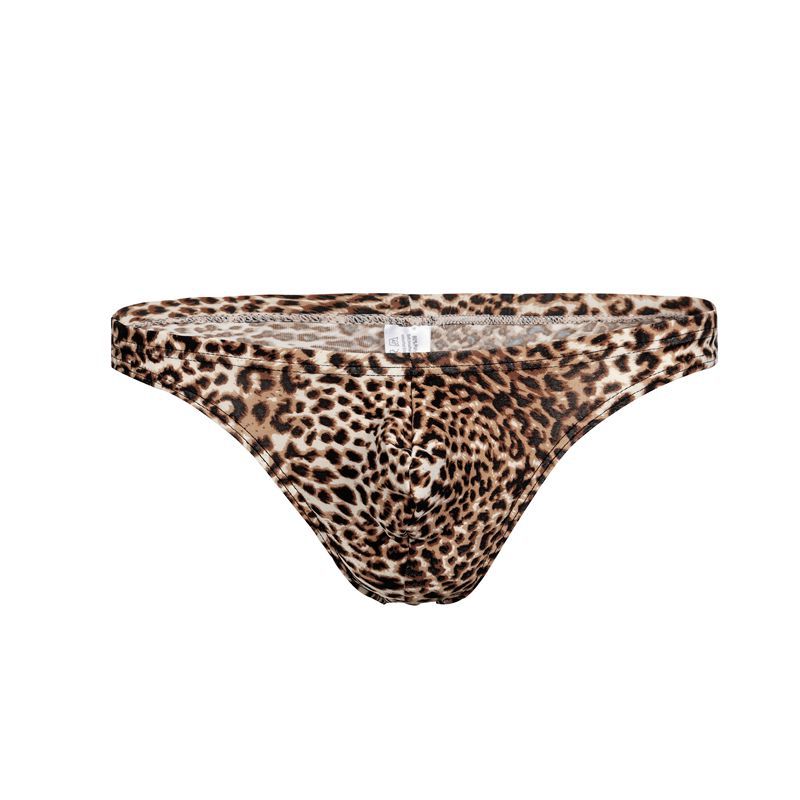 Men Underpants Briefs Leopard Print T Shaped Underwear Male Bikini Panties Man Thongs And G Strings