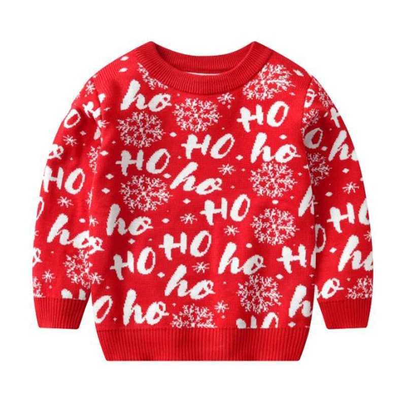 Autumn Baby Kids Boys Girls Pullover Children Sweater Christmas Baby Kids Boys Girls Long Sleeve Letter HO Printing Knit Sweater Y1024