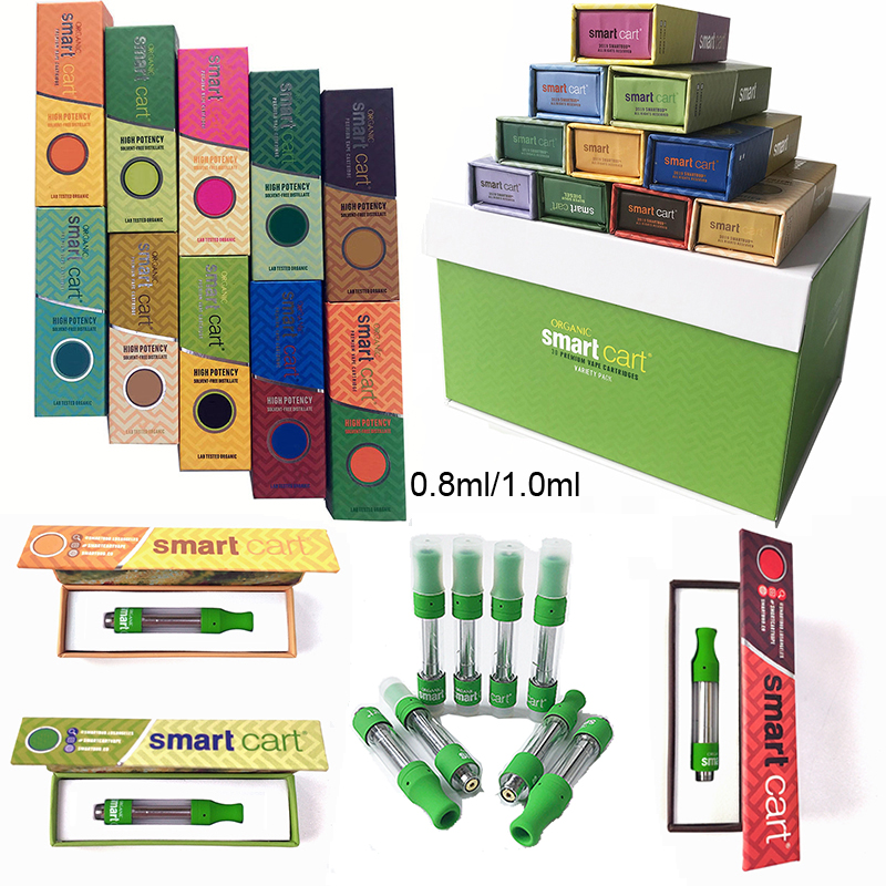 Smart Cart Vape Cartridge Packaging 0.8ml Atomizers Smartbud 1ml Ceramic Thick Oil Cartridges 510 Thread Dab Pen Wax Vaporizer Atomizer E Cigarettes
Smart Cart Vape Cartridge Packaging 0.8ml Atomizers Smartbud 1ml Ceramic Thick Oil Cartridges 510 Thread Dab Pen Wax Vaporizer Atomizer E Cigarettes
