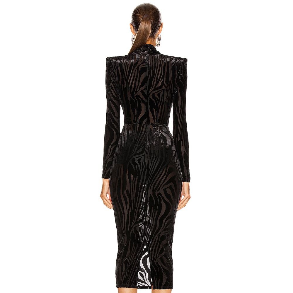 Sexy Mesh Transparent Tight Dress Summer Women'S Striped Long Sleeve Black Club Party 210525