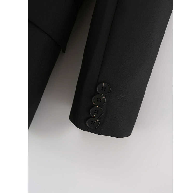 XITIMEAO Women Fashion Office Wear One Button Blazers Coat Vintage Long Sleeves Female Black Slim Chic Outerwear 210602