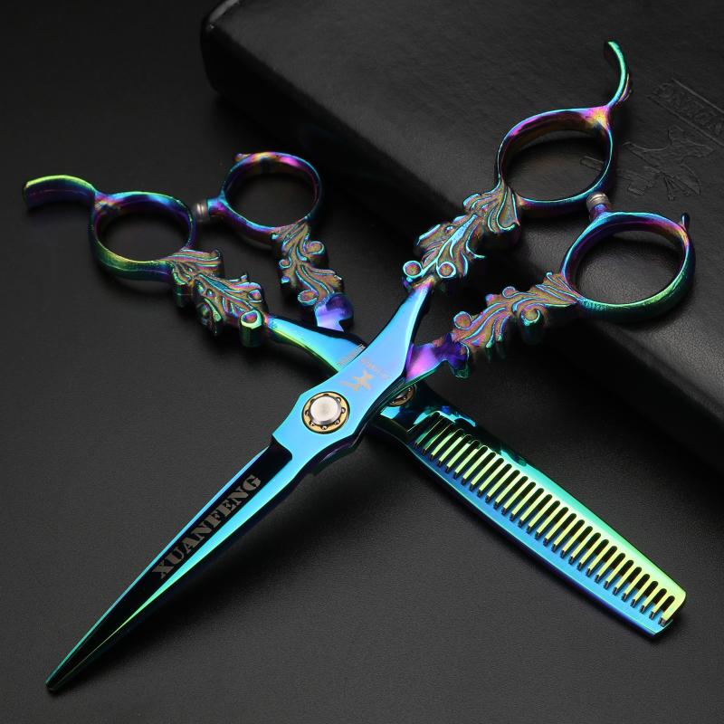Hair Scissors 6" Professional Hairdressing Set Japanese Steel Sharp Cutting Thinning Shear For Barber Salon Home