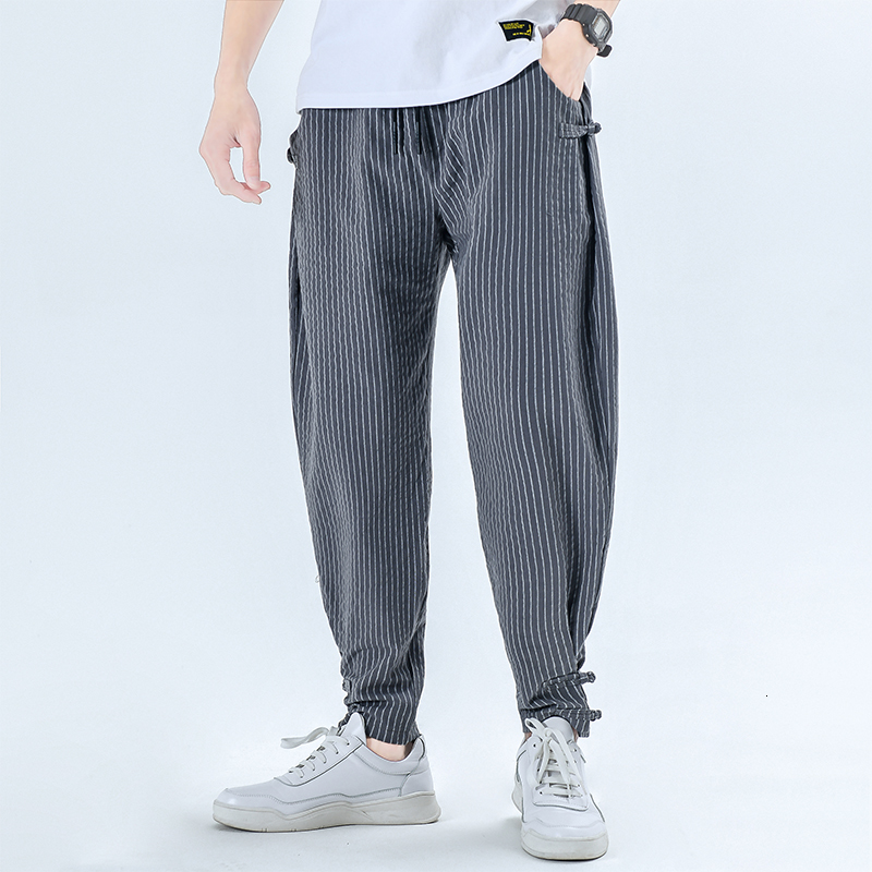 New Loose Striped Cut 2021 Summer Hip Hop Streetwear Elastic Waistline Chinese Style Cotton Flax Pants Casual 71mc, White
New Loose Striped Cut 2021 Summer Hip Hop Streetwear Elastic Waistline Chinese Style Cotton Flax Pants Casual 71mc, White