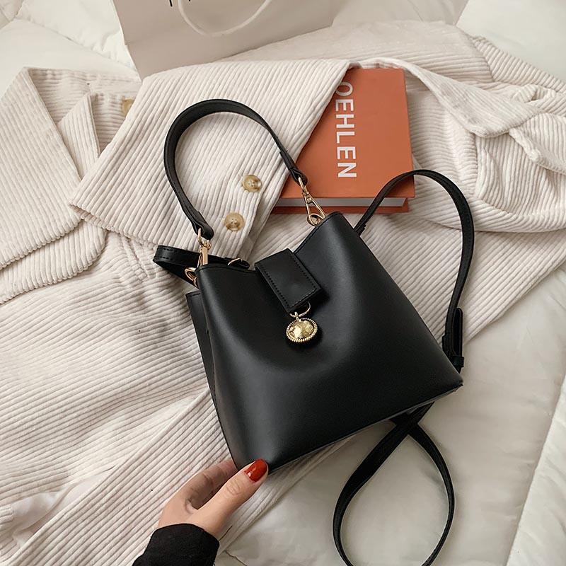 Evening Bags Black Mini PU Leather Bucket Crossbody For Women 2021 Scofy Fashion Trendy Female Shoulder Handbags And Purses Bolsos1
