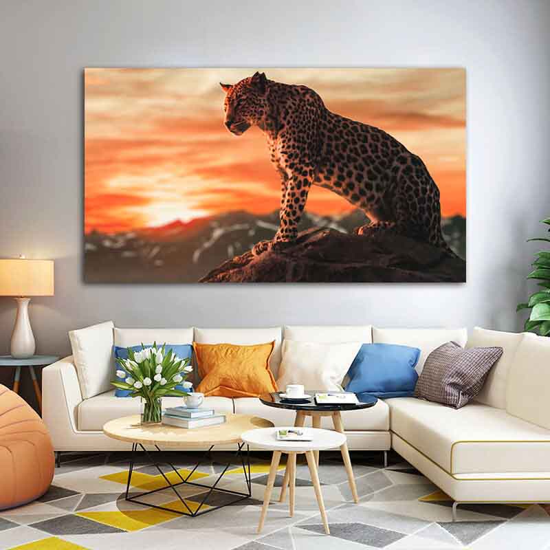 Leopard Canvas Painting Animal Prints Wall Art Pictures For Living Room Home Decor Sunset Indoor Decorations Landscape Posters