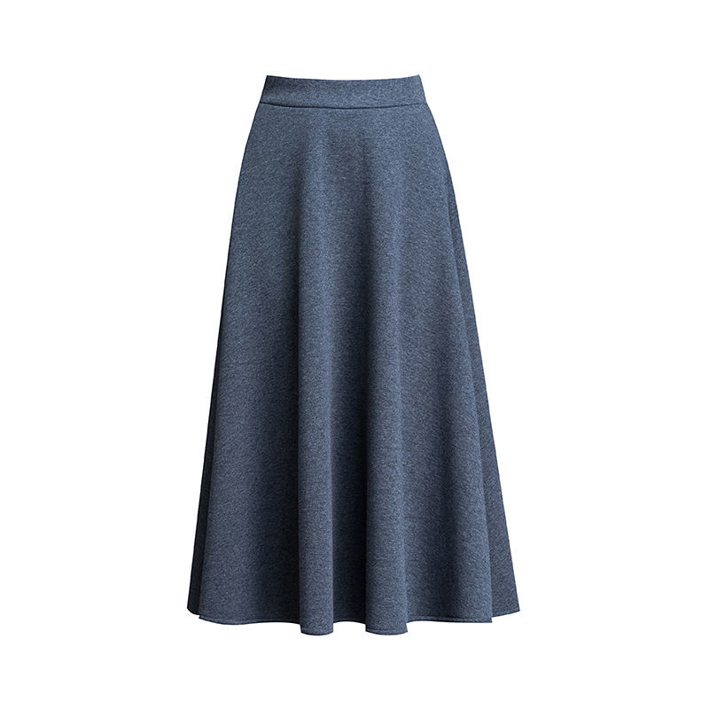 Winter Women Thickening Warm Button Korean Skirts Lady Elegant Version High Waist Skirt New Large size Mid-Length A word Skirts 210311